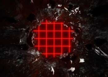 VideoHive Cave With Red Laser Protection Background Vj Loop In 4K 47574190