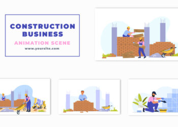 VideoHive Construction labor Character Animation Scene 47276280