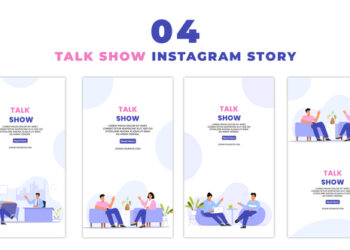 VideoHive Creative 2D Flat Character Talk Show Instagram Story 47395555
