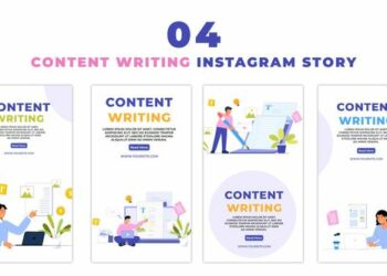 VideoHive Creative Content Writer Flat Character Instagram Story 47439432