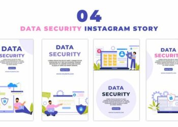 VideoHive Creative Data Security Flat Character Instagram Story 47440699