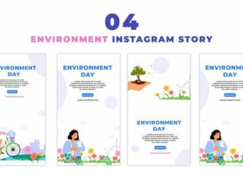 VideoHive Creative Flat Character World Environment Day Instagram Story 47437770