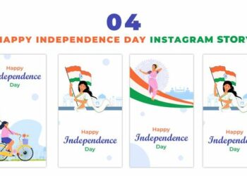 VideoHive Creative Indian Independence Day Flat Characters Instagram Story 47440061