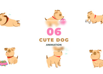 VideoHive Cute Multiple Activity Dog Animation Scene 47390199