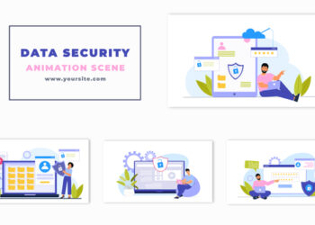 VideoHive Data Security Flat Character Animation Scene 47279015