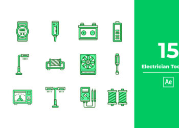 VideoHive Electrician Tools Icon After Effect 45980058