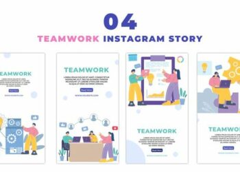 VideoHive Eye Catching Teamwork Employees Flat Character Instagram Story 47441412