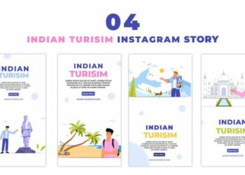 VideoHive Famous Indian Tourist Places Flat Vectors Instagram Story 47440157