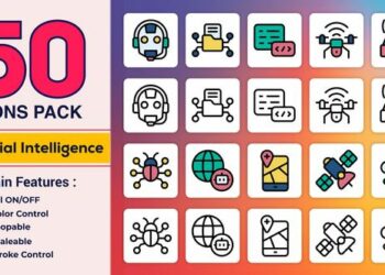 VideoHive Flat & Line Icons - Artificial Intelligence 46907262
