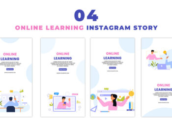 VideoHive Flat Vector Online Learning Instagram Story 47395649
