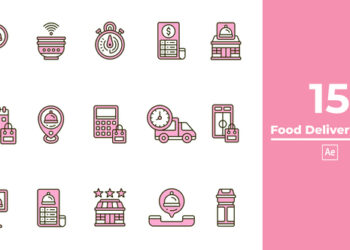 VideoHive Food Delivery Icon After Effect 46324342