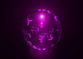 VideoHive Glowing Neon Lines Moving in a Sphere 47467400