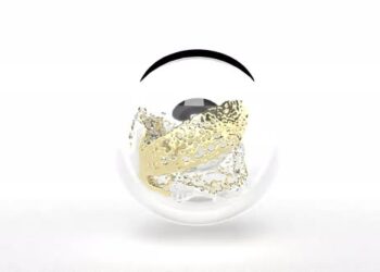 VideoHive Gold Silver Glass Sphere 3d Style on White Back 47597291