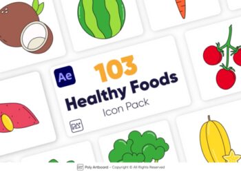VideoHive Healthy Food Icons For After Effects 47042826