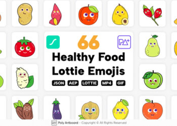 VideoHive Healthy Food Lottie Emojis 47153299