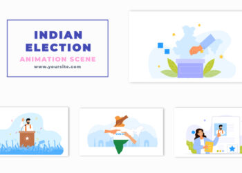 VideoHive Indian Election And Voting Concept Vector Character Animation Scene 47273584