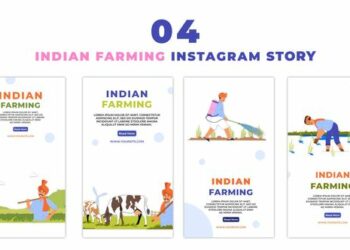 VideoHive Indian Farming Culture 2D Character Instagram Story 47440506