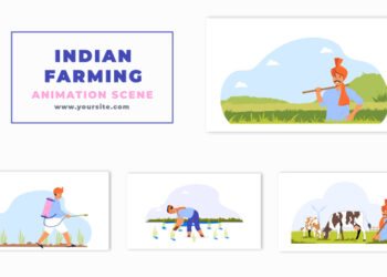 VideoHive Indian Farming Culture Character Animation Scene 47275767