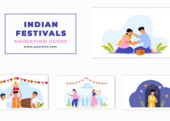 VideoHive Indian Traditional Festivals Celebration Character Animation Scene 47275608