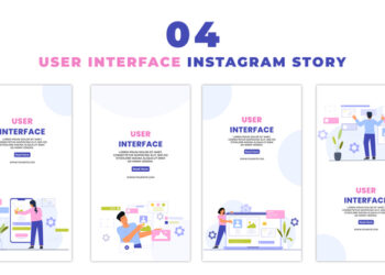 VideoHive Mobile and Computer User Interface Character Instagram Story 47395360