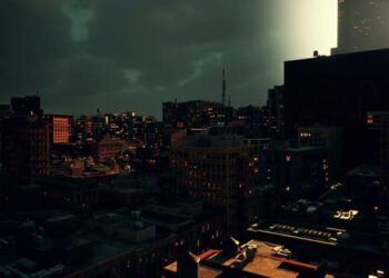 VideoHive New York City Skyline with Manhattan Skyscrapers After the Storm 47592548