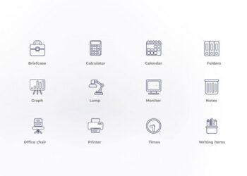VideoHive Office Supplies - Outline Icons 46804136