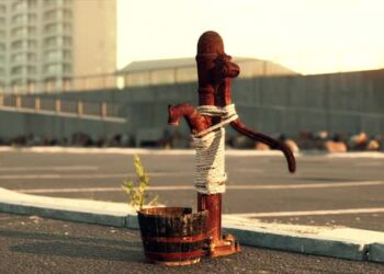 VideoHive Old Rusty Water Pump at Sunny Day 47581398