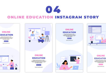 VideoHive Online Education Flat Character Instagram Story 47394319