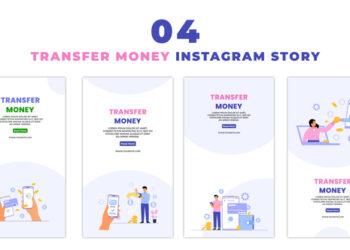 VideoHive Online Money Transfer Flat Character Instagram Story 47394958