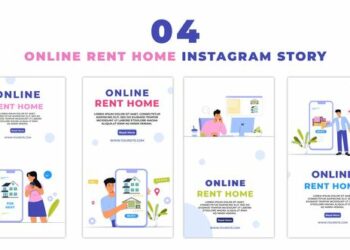 VideoHive Online Rental Home Search 2D Character Instagram Story 47440013