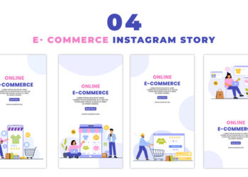 VideoHive Online Shopping Flat Character Instagram Story 47395202