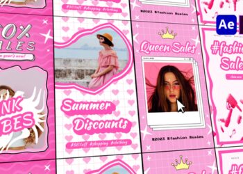 VideoHive Pink Stories Pack 47440679