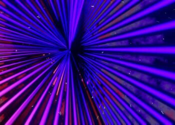 VideoHive Purple And Orange Neon Glowing Sci-Fi Triangular Dimension Background Vj Loop In 4K 47574167