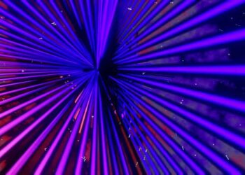 VideoHive Purple And Orange Neon Glowing Sci-Fi Triangular Dimension Background Vj Loop In HD 47574168