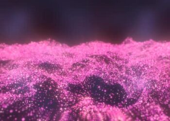 VideoHive Purple waves from energy particles magical glowing high tech futuristic light dots abstract 47607831