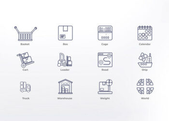 VideoHive Shipping - Outline Icons 46804247