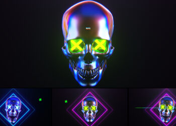 VideoHive  Skull Glitch Logo Reveal 31816232
