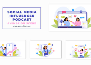 VideoHive Social Media Influencer And interview podcast animation Scene 47248982