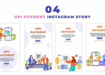 VideoHive UPI Payment User Eye Catching Flat Character Instagram Story 47441664