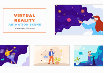VideoHive Virtual Reality Technology Flat Vector Animation Scene 47494500