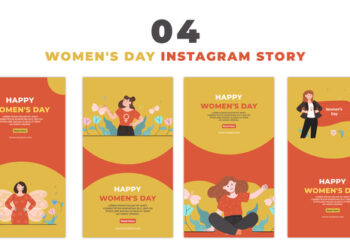 VideoHive Women's Day Flat Character Instagram Story 47393268