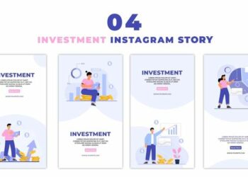 VideoHive 2D Character Analyzing Investment Instagram Story 47450274