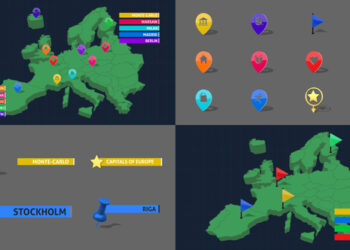 VideoHive 3D Map Markers for Premiere Pro 46930256