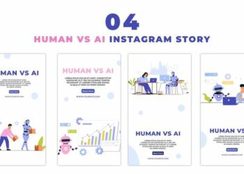VideoHive Animated Human Vs AI Flat Character Instagram Story 47454165