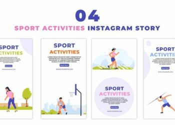 VideoHive Animated Sports Activities Flat Character Instagram Story 47455508