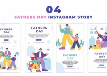 VideoHive Animated World Fathers Day Creative Flat Character Instagram Story 47470343