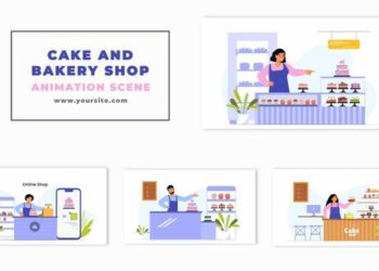 VideoHive Cake and Bakery Shop 2D Character Animation Scene 47355084