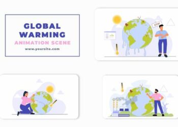 VideoHive Climate Change Global Warming Vector Animation Scene 47349507