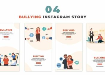 VideoHive Cyber and Physical Bullying Flat Character Instagram Story 47450377