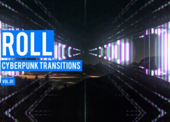 VideoHive Cyberpunk Roll Transitions Vol. 01 47700569